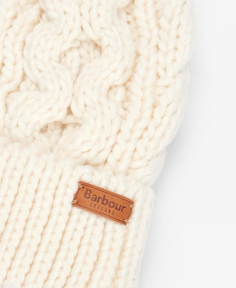 Chapeau Barbour Penshaw Cable-Knit Femme Blanche | France_BAR58894