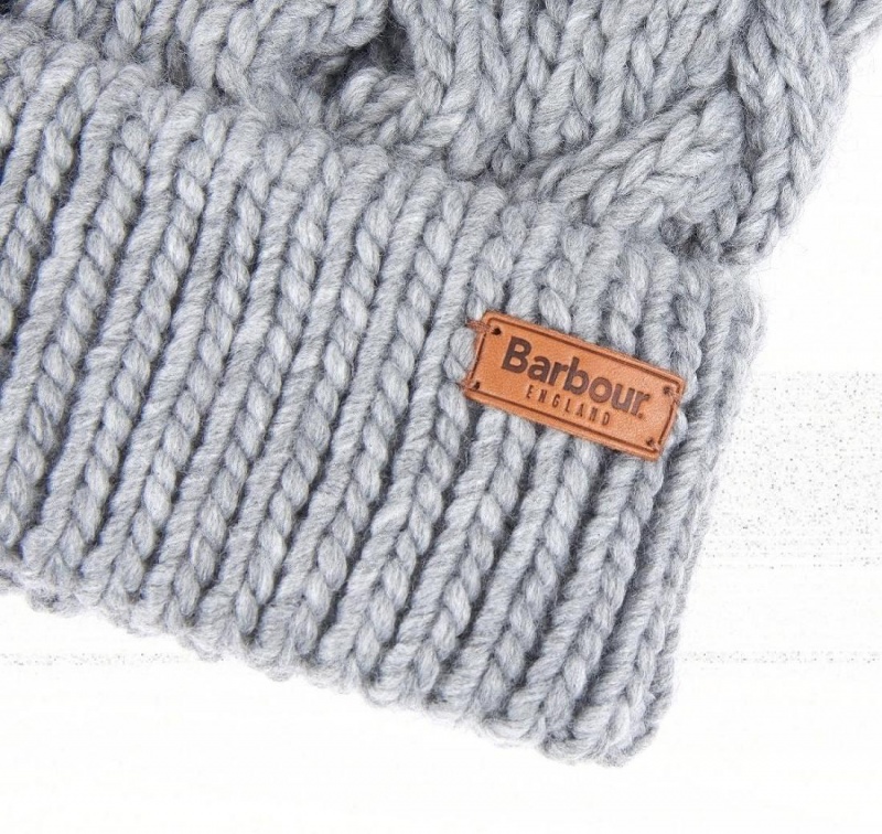 Chapeau Barbour Penshaw Cable-Knit Femme Grise | France_BAR74933