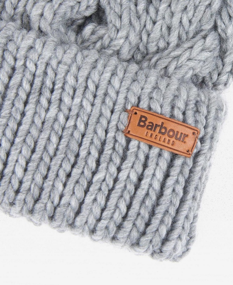 Chapeau Barbour Penshaw Cable-Knit Femme Grise | France_BAR74933