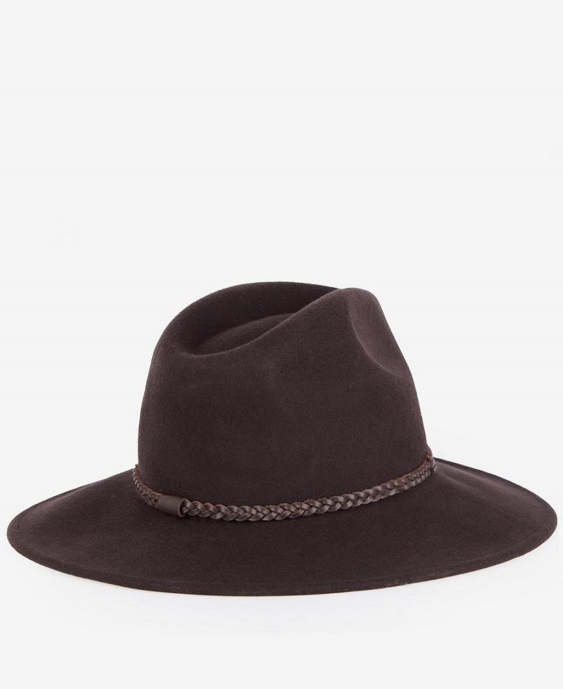 Chapeau Barbour Tack Fedora Femme Noir | France_BAR87386