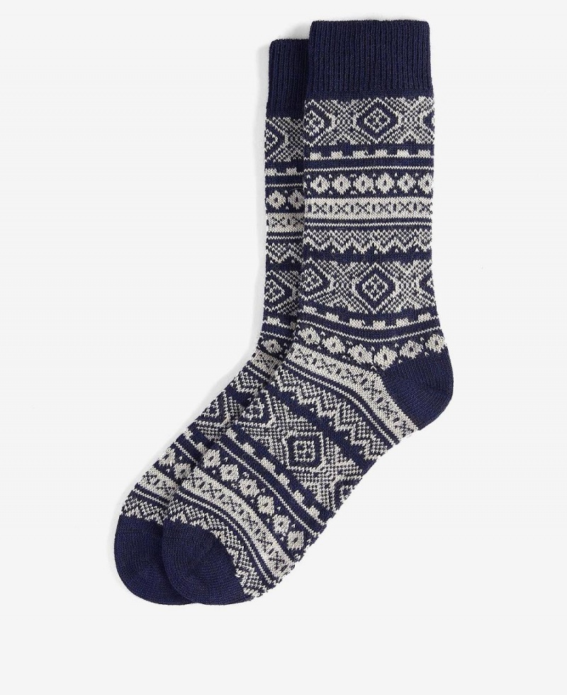 Chaussette Barbour Fair Isle Homme Bleu | France_BAR82127