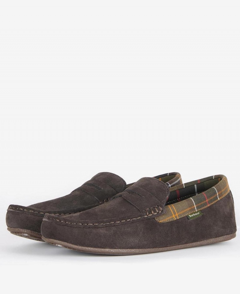 Chaussure Barbour Porterfield Slippers Homme Marron | France_BAR61242