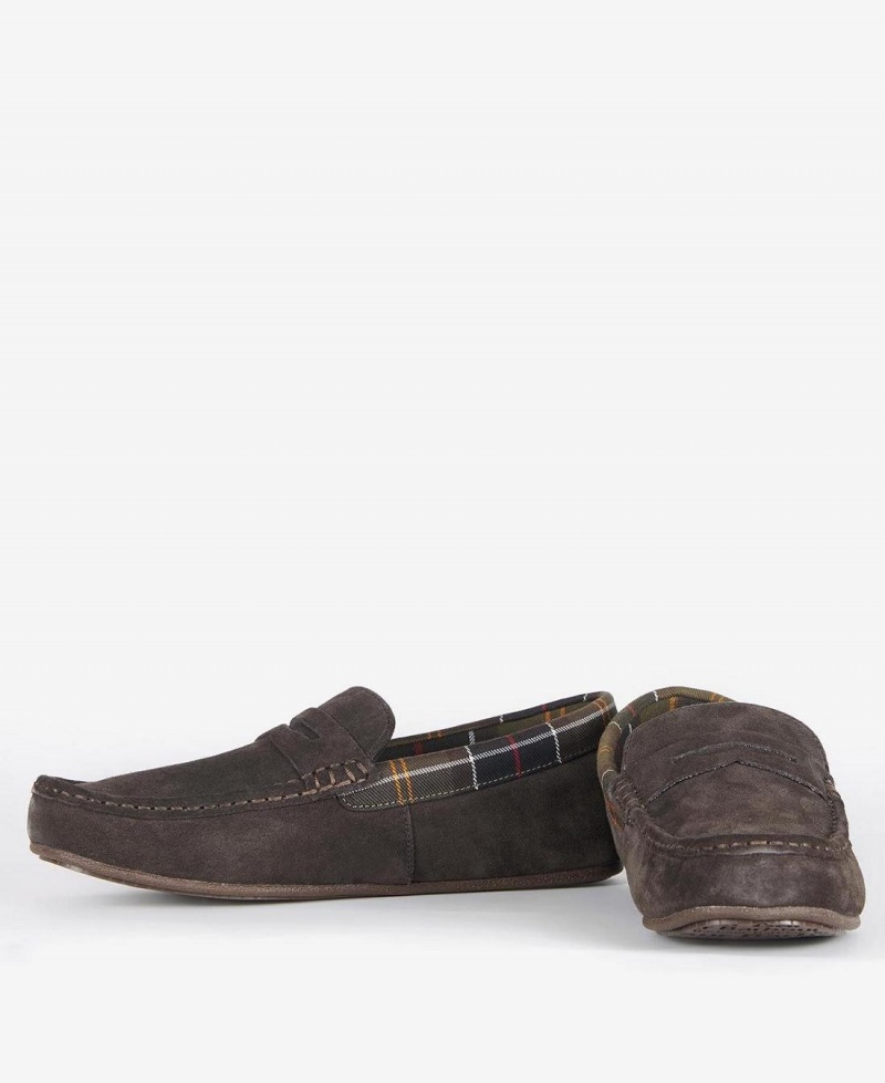 Chaussure Barbour Porterfield Slippers Homme Marron | France_BAR61242