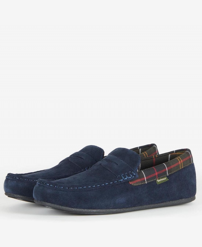 Chaussure Barbour Porterfield Slippers Homme Bleu Marine | France_BAR63218