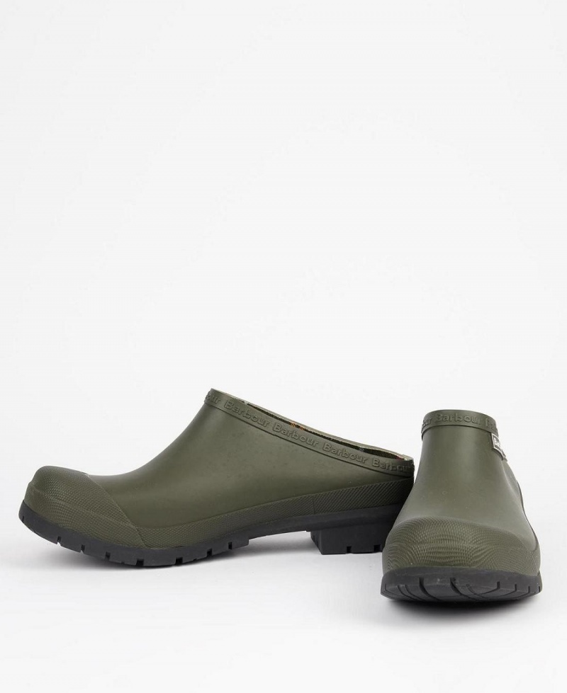 Chaussure Barbour Quinn Clogs Homme Vert Olive | France_BAR82456