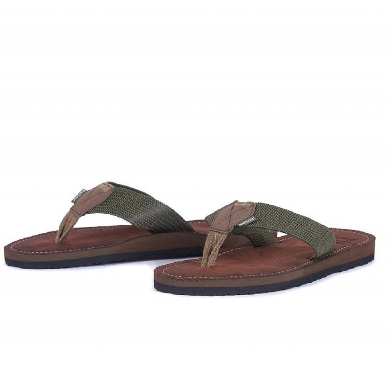 Chaussure Barbour Toeman Beach Sandal Homme Vert Olive | France_BAR67363