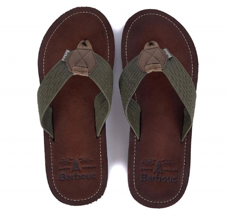 Chaussure Barbour Toeman Beach Sandal Homme Vert Olive | France_BAR67363