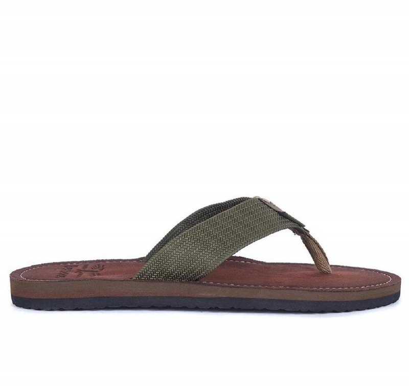 Chaussure Barbour Toeman Beach Sandal Homme Vert Olive | France_BAR67363