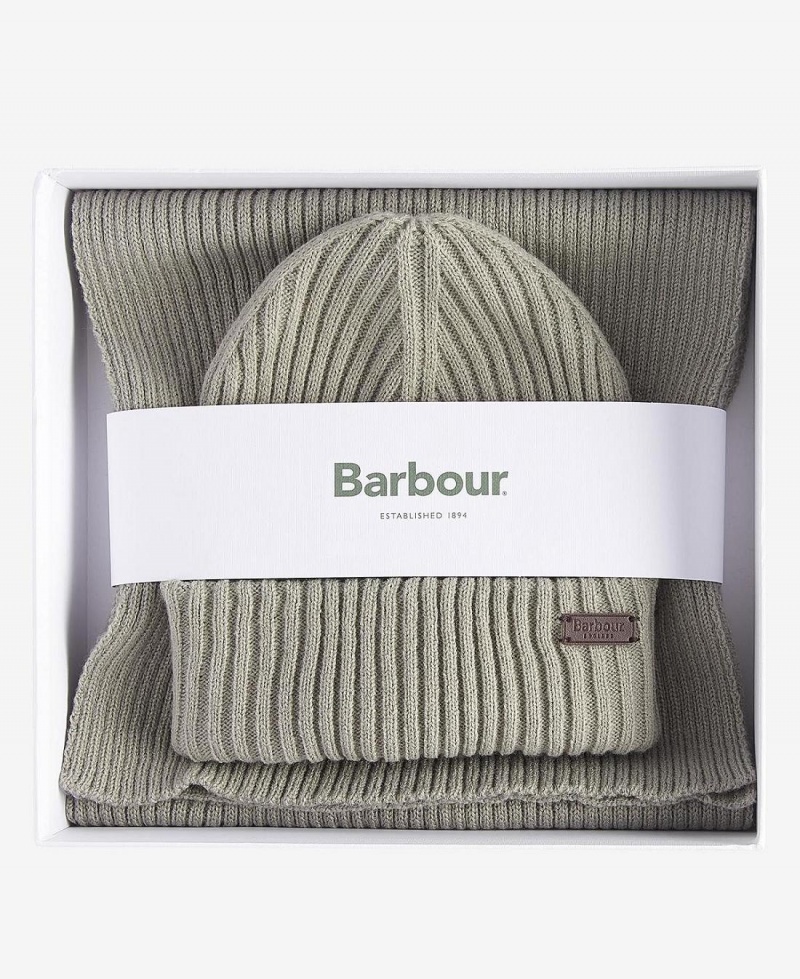 Echarpes Barbour Crimdon Beanie & Gift Set Homme Grise | France_BAR57848