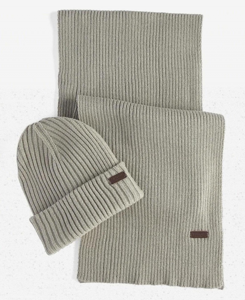 Echarpes Barbour Crimdon Beanie & Gift Set Homme Grise | France_BAR57848