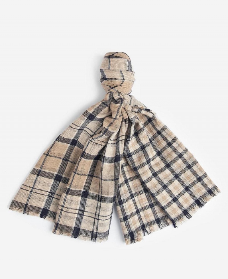 Echarpes Barbour Montieth Reversible Tartan Femme Beige | France_BAR47960