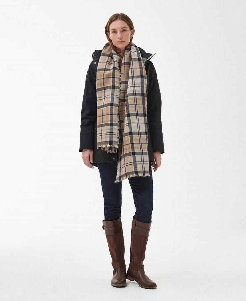 Echarpes Barbour Montieth Reversible Tartan Femme Beige | France_BAR47960