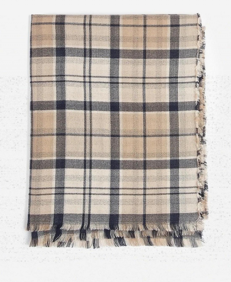 Echarpes Barbour Montieth Reversible Tartan Femme Beige | France_BAR47960