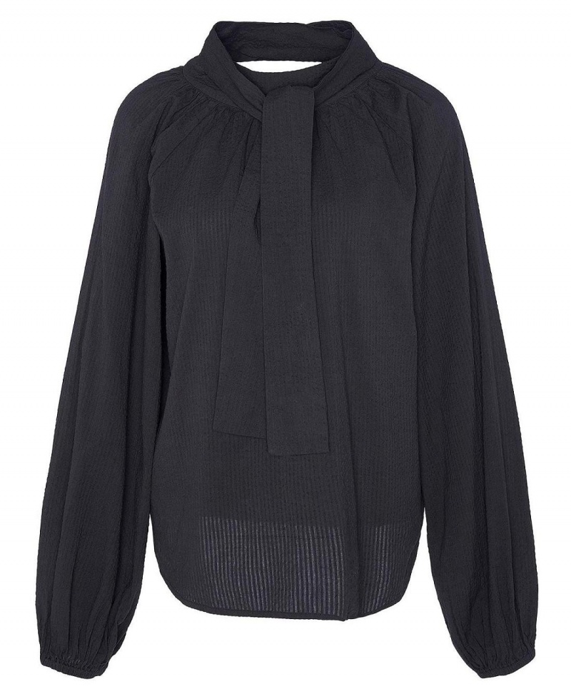 Hauts Barbour Alberta Blouse Femme Noir | France_BAR62605