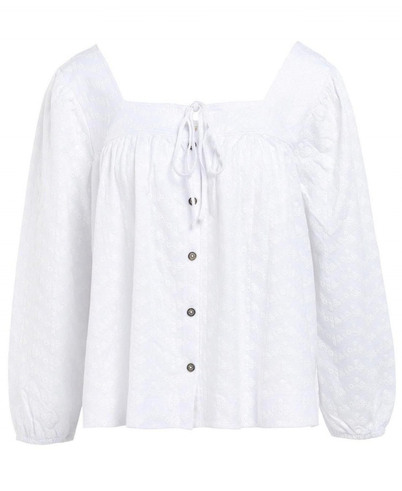 Hauts Barbour Barbour Delphinium Top Femme Blanche | France_BAR89387