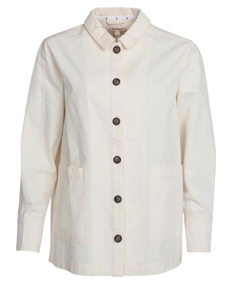 Hauts Barbour Barbour Lyndale Overshirt Femme Blanche | France_BAR57663