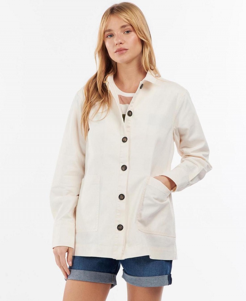 Hauts Barbour Barbour Lyndale Overshirt Femme Blanche | France_BAR57663