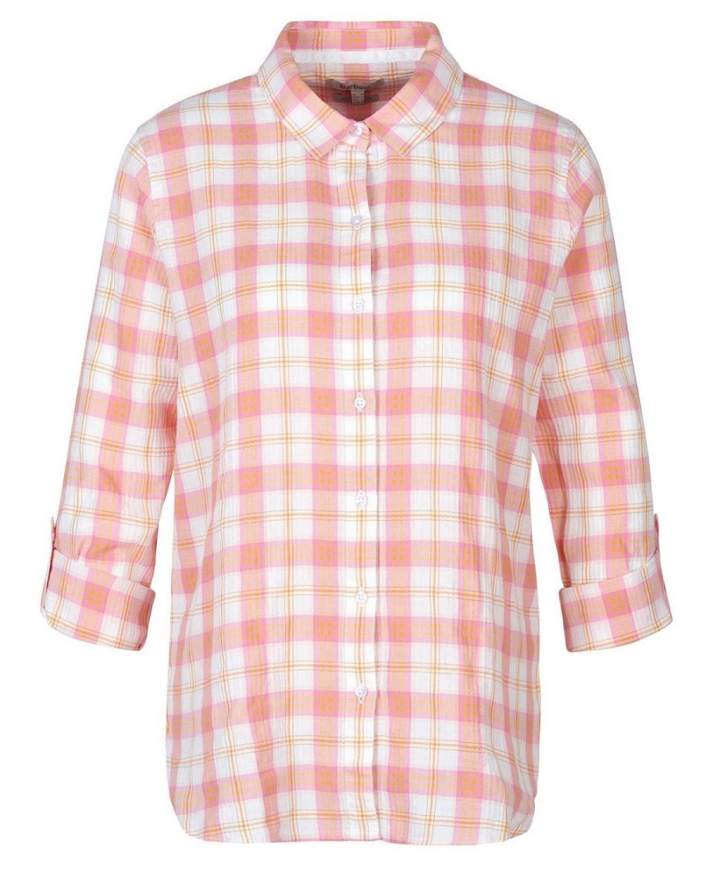 Hauts Barbour Barbour Shoreline Shirt Femme Rose | France_BAR10342