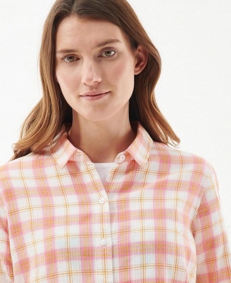 Hauts Barbour Barbour Shoreline Shirt Femme Rose | France_BAR10342