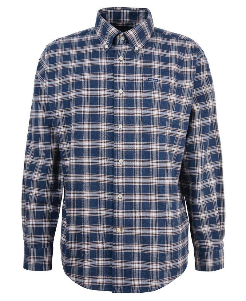 Hauts Barbour Bowburn Regular Fit Shirt Homme Bleu Marine | France_BAR40260