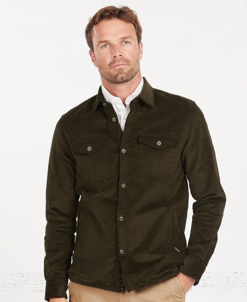 Hauts Barbour Cord Overshirt Homme Vert | France_BAR42374