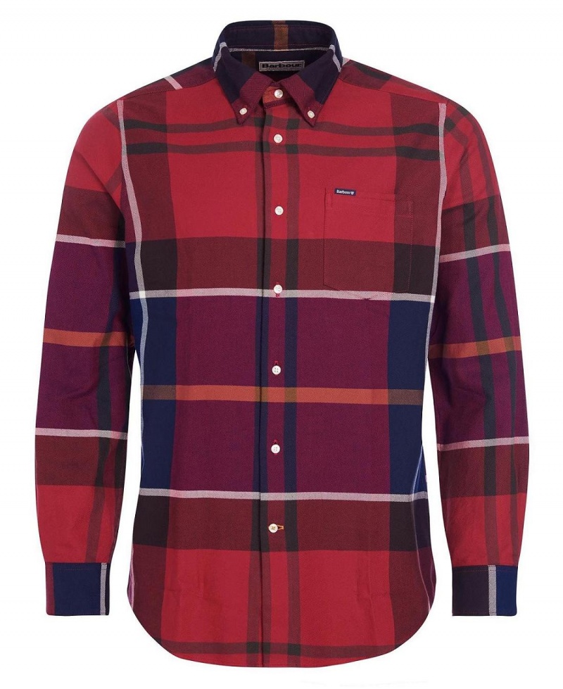 Hauts Barbour Dunoon Taillored Fit Shirt Homme Rouge | France_BAR76016