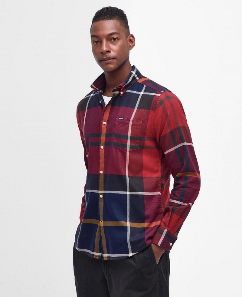 Hauts Barbour Dunoon Taillored Fit Shirt Homme Rouge | France_BAR76016