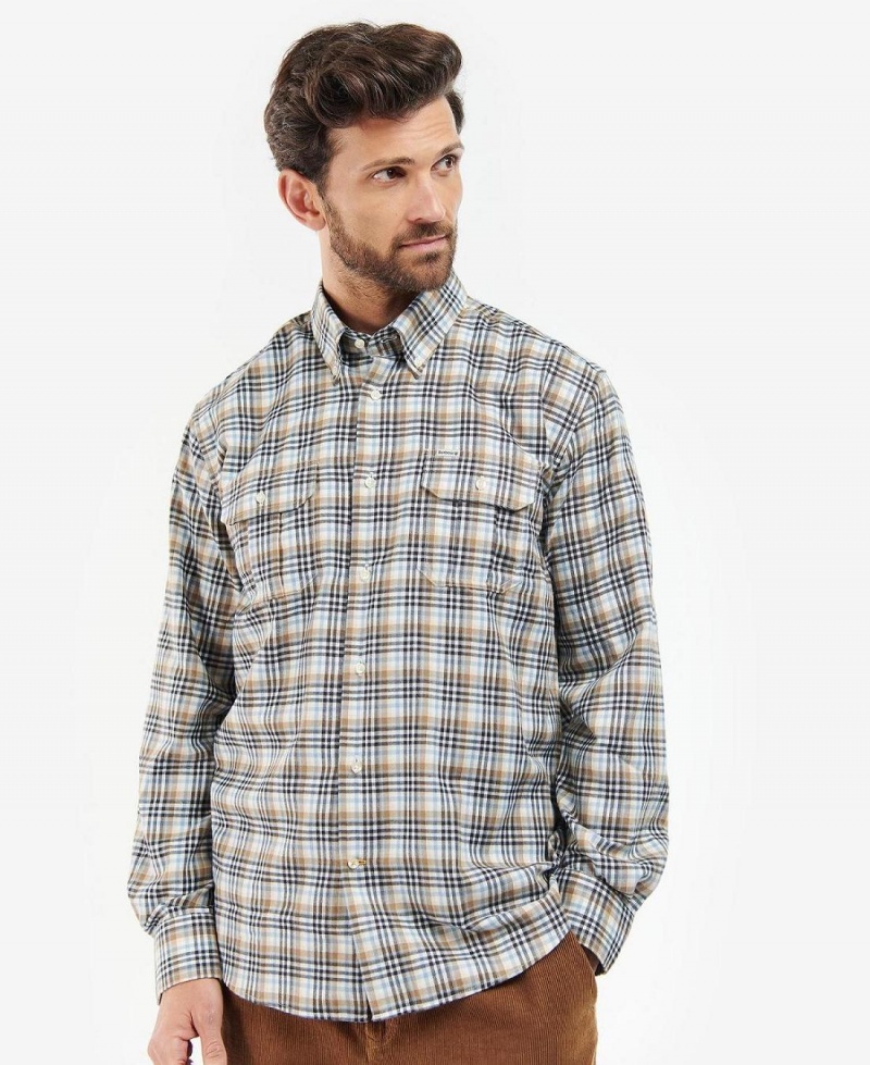 Hauts Barbour Eastwood Thermo Weave Shirt Homme Blanche | France_BAR47438