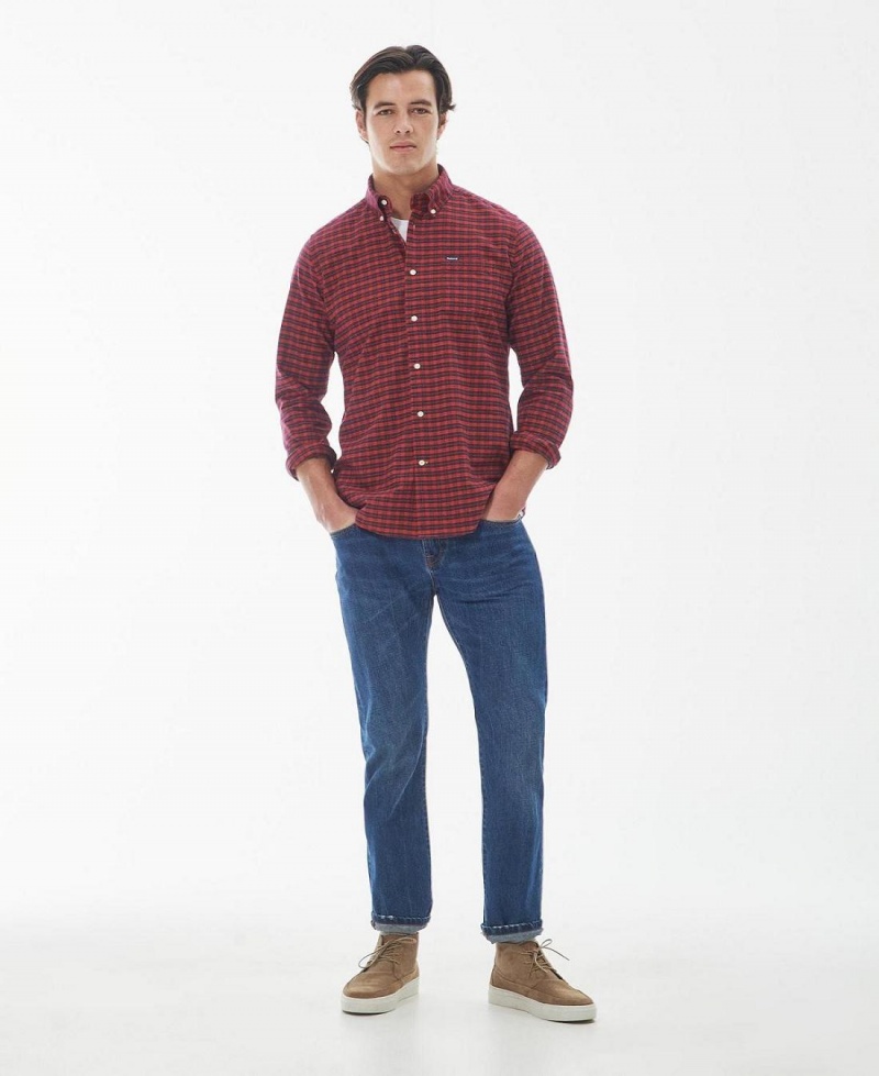 Hauts Barbour Emmerson Tailored Shirt Homme Rouge | France_BAR28051