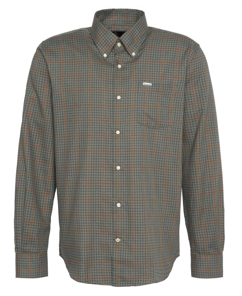 Hauts Barbour Henderson Thermo Weave Shirt Homme Vert Olive | France_BAR23961