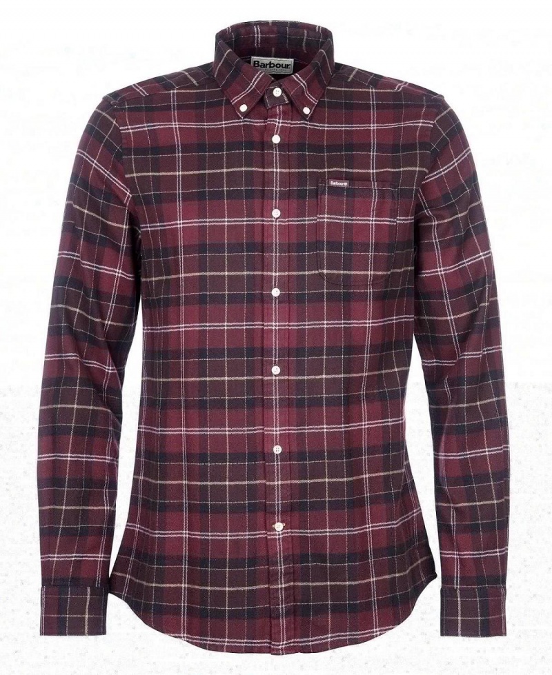 Hauts Barbour Kyeloch Tailored Fit Shirt Homme Rouge | France_BAR63607