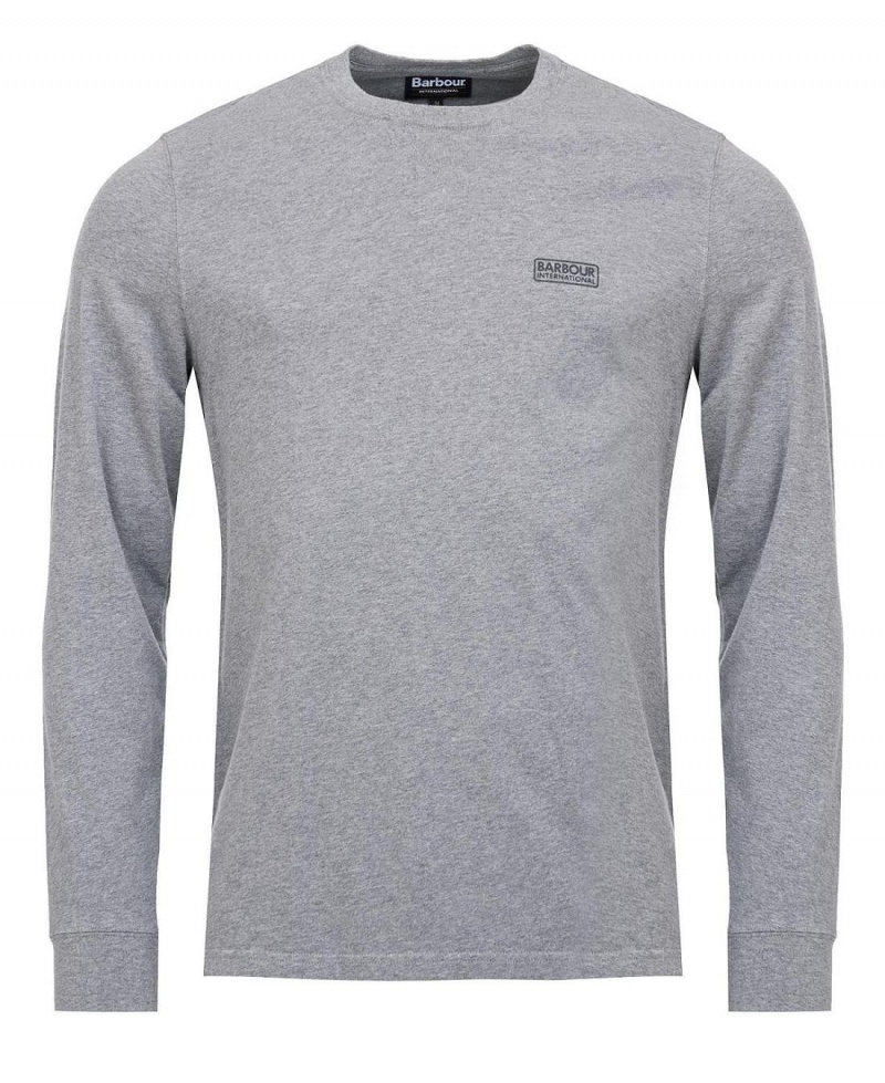 Hauts Barbour Long Sleeved Logo T-Shirt Homme Grise | France_BAR35309