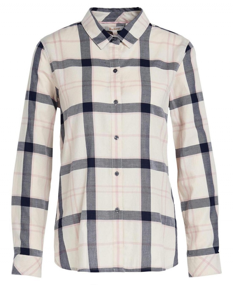 Hauts Barbour Moorland Shirt Femme Blanche | France_BAR56468