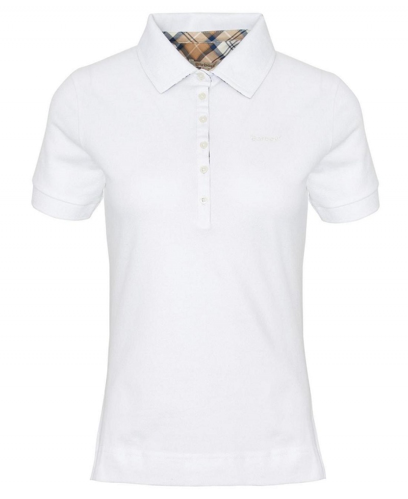 Hauts Barbour Portsdown Polo Shirt Femme Blanche | France_BAR95160