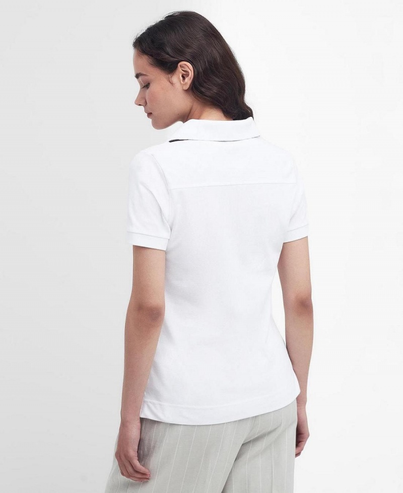 Hauts Barbour Portsdown Polo Shirt Femme Blanche | France_BAR95160