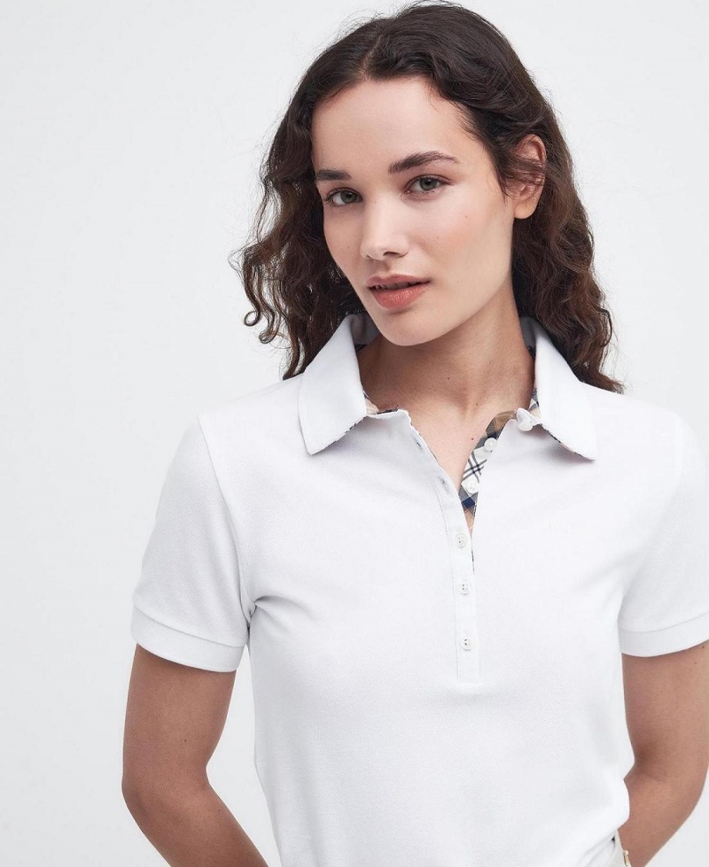 Hauts Barbour Portsdown Polo Shirt Femme Blanche | France_BAR95160