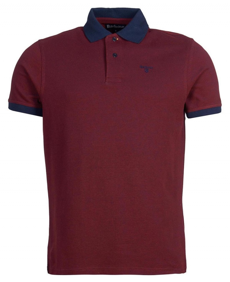 Hauts Barbour Sports Polo Mix Shirt Homme Rouge | France_BAR42022