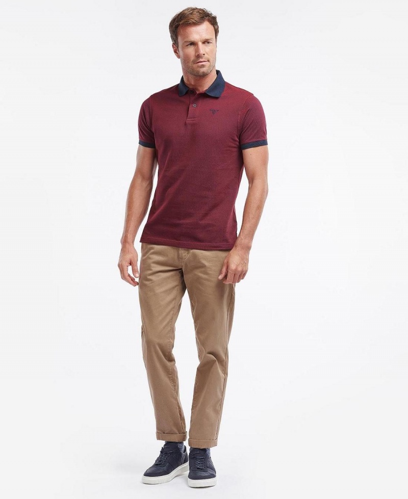 Hauts Barbour Sports Polo Mix Shirt Homme Rouge | France_BAR42022