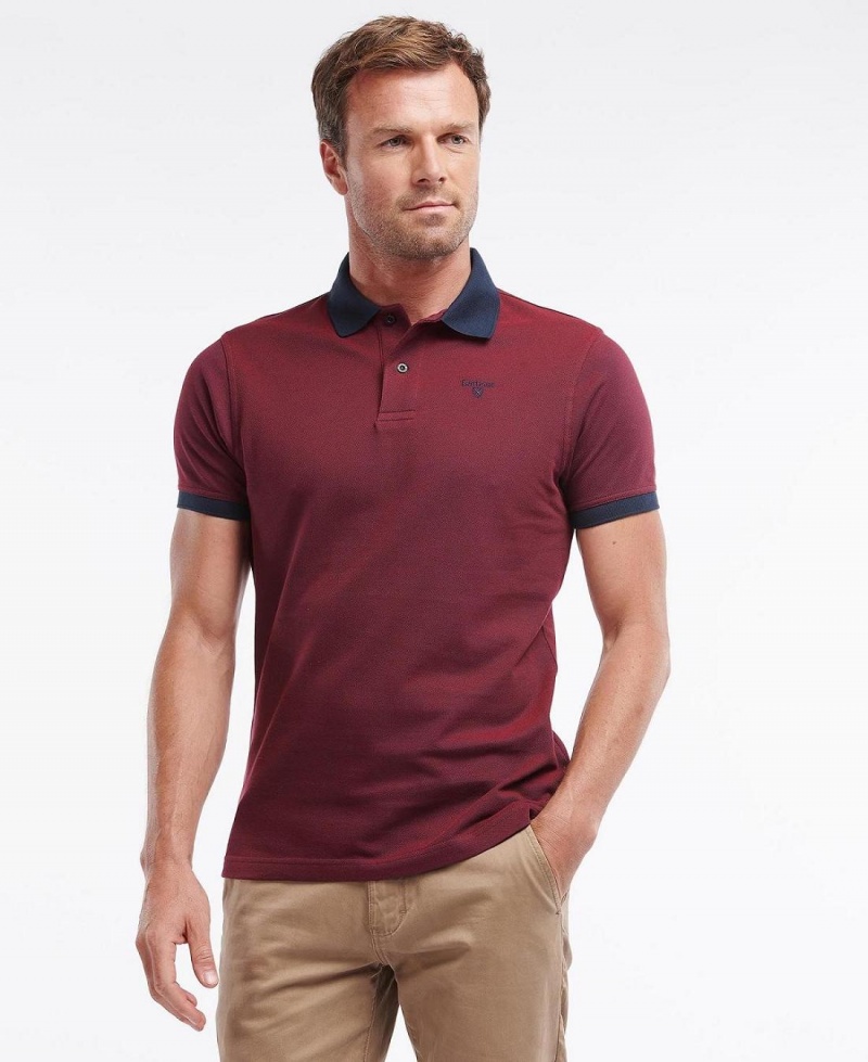 Hauts Barbour Sports Polo Mix Shirt Homme Rouge | France_BAR42022