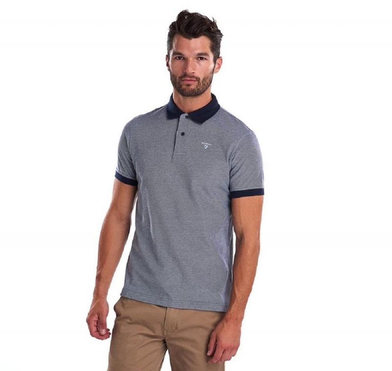 Hauts Barbour Sports Polo Mix Shirt Homme Bleu | France_BAR45279