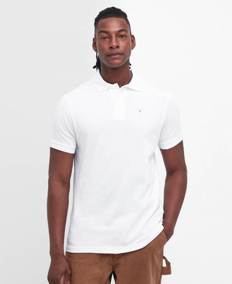 Hauts Barbour Sports Polo Shirt Homme Blanche | France_BAR53228