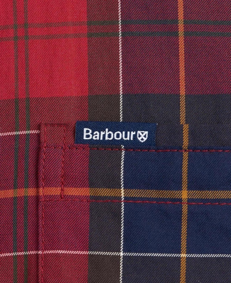 Hauts Barbour Wetheram Tailored Fit Shirt Homme Rouge | France_BAR60925