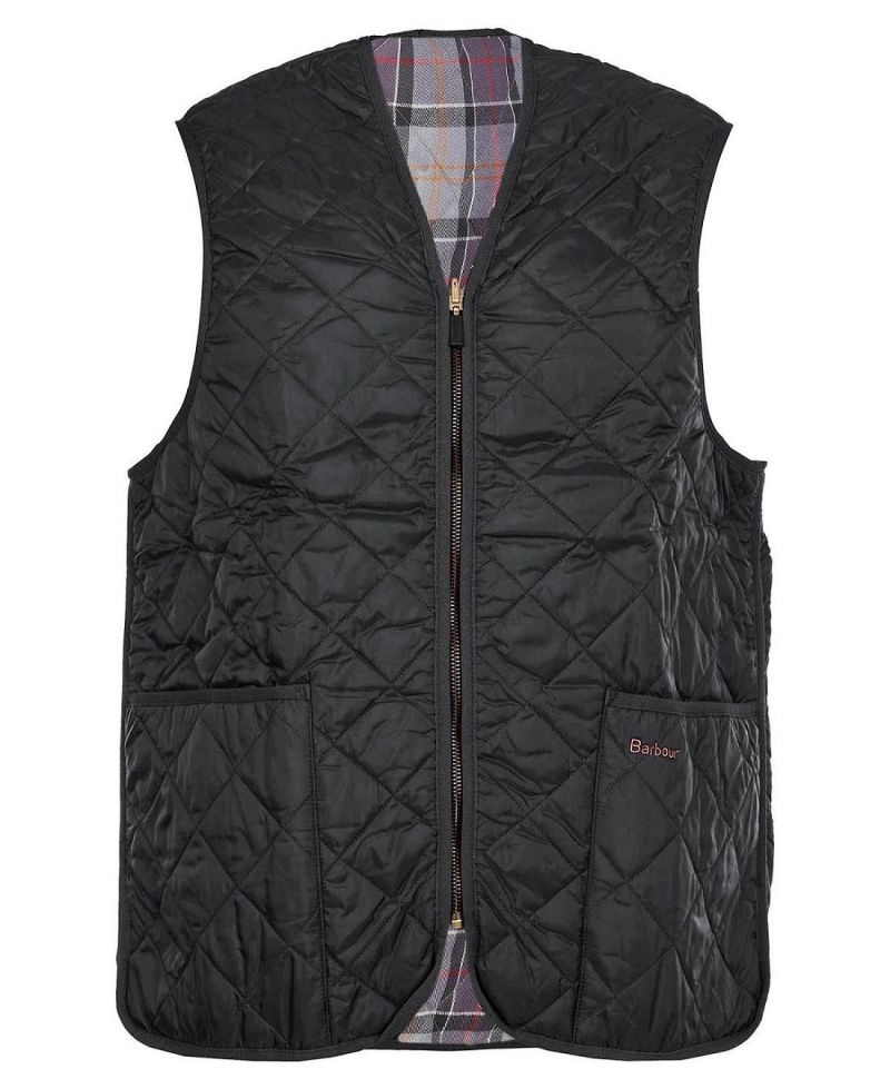 Liner / Hood Barbour Matelassé Waistcoat/Zip-In Liner Homme Noir | France_BAR59381