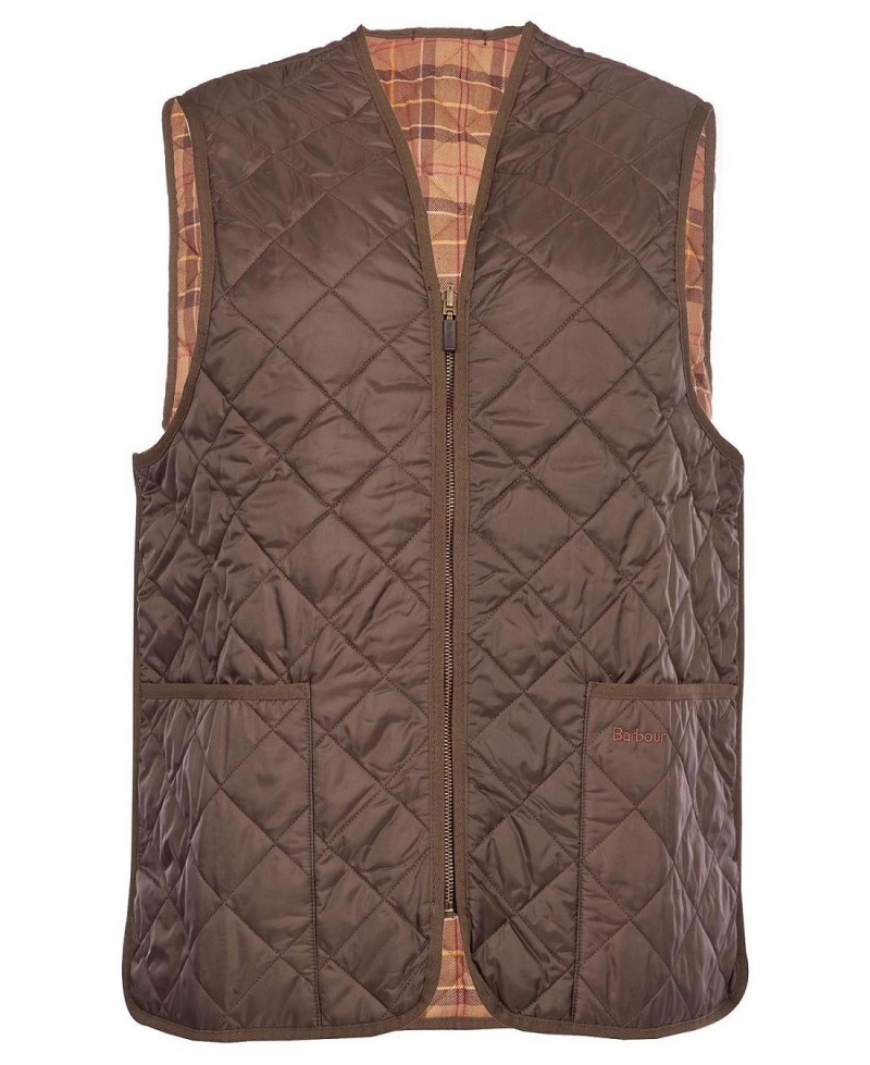 Liner / Hood Barbour Matelassé Waistcoat/Zip-In Liner Homme Marron | France_BAR64413