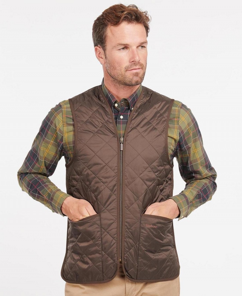 Liner / Hood Barbour Matelassé Waistcoat/Zip-In Liner Homme Marron | France_BAR64413