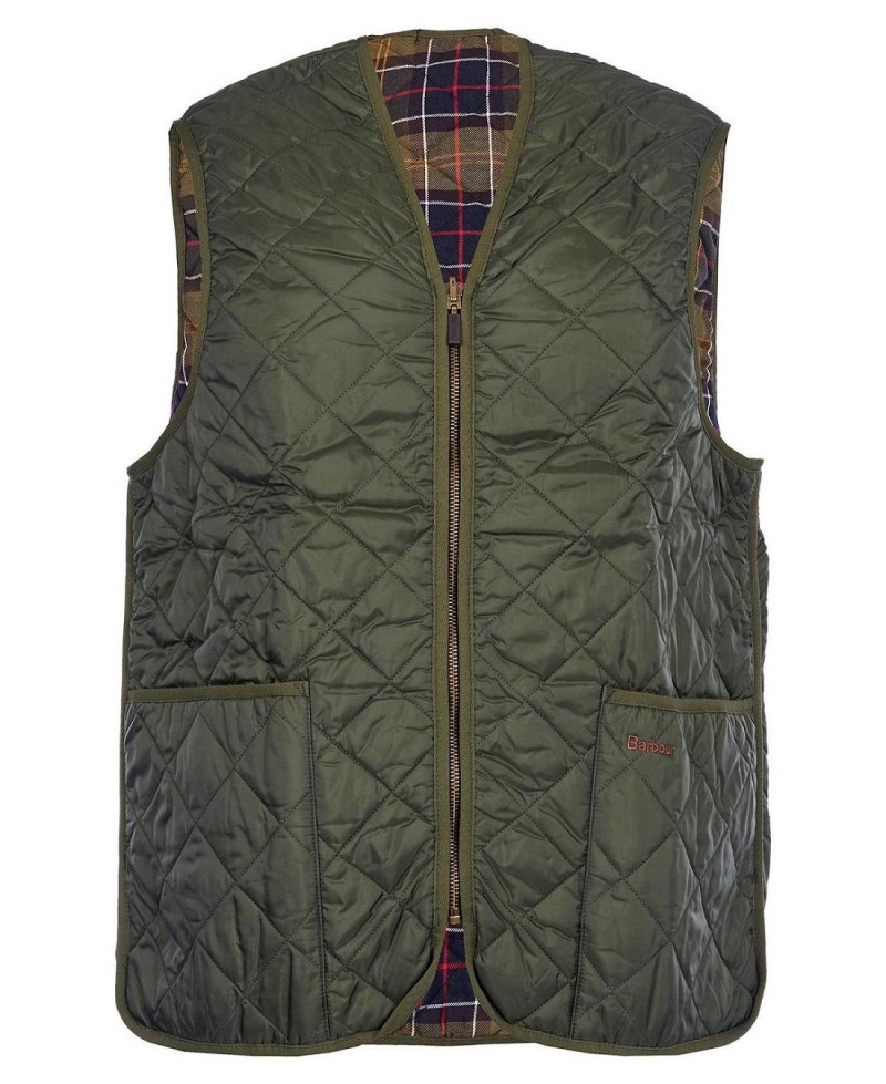 Liner / Hood Barbour Matelassé Waistcoat/Zip-In Liner Homme Vert Olive | France_BAR56187