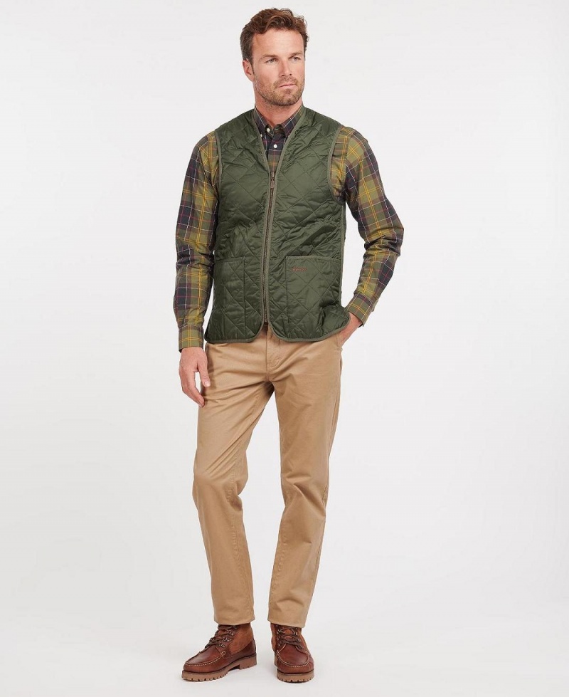 Liner / Hood Barbour Matelassé Waistcoat/Zip-In Liner Homme Vert Olive | France_BAR56187