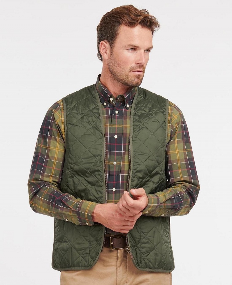 Liner / Hood Barbour Matelassé Waistcoat/Zip-In Liner Homme Vert Olive | France_BAR56187