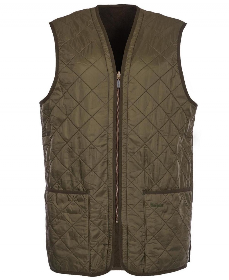 Liner / Hood Barbour Polarquilt Waistcoat/Zip-In Liner Homme Vert Olive | France_BAR96634