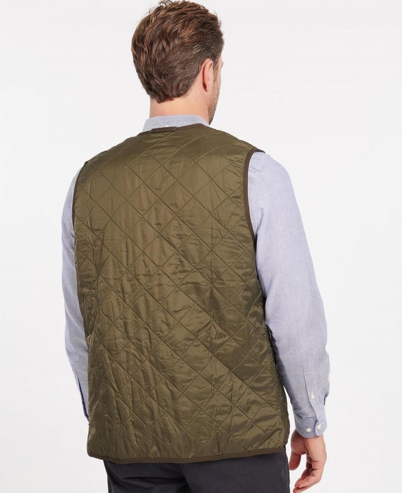 Liner / Hood Barbour Polarquilt Waistcoat/Zip-In Liner Homme Vert Olive | France_BAR96634